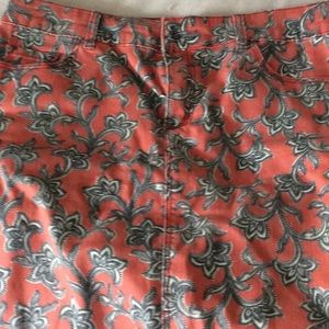 Anthropologie print jean skirt